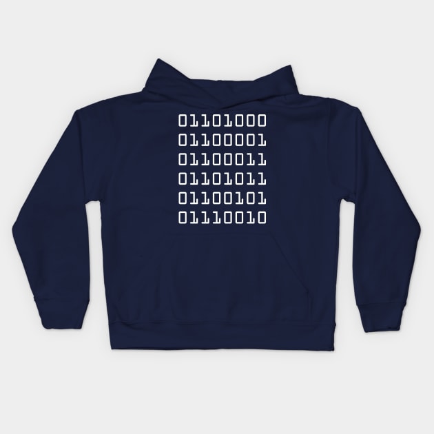 Hacker (binary) Kids Hoodie by ShinyBadGuys